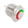 Kép 1/6 - Mikrokapcsolós nyomógomb LED-es - NO - 16mm - piros/zöld - cseppálló (IP65) PB-16-NO(LED)-rdgn