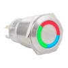Kép 1/11 - Kimagasló felületű nyomógomb 19mm-es furathoz-NO/NC piros-zöld-kék LED gyűrűvel PB-19-NONC(LED)-rdgnbl