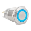 Kép 5/11 - Kimagasló felületű nyomógomb 19mm-es furathoz-NO/NC piros-zöld-kék LED gyűrűvel PB-19-NONC(LED)-rdgnbl