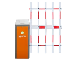 Szervo motoros sorompó - 4 m alsó-felső rácsos kar - narancs-szürke sorompótesttel - balos BXB-E10DZ04-or-3F4-L
