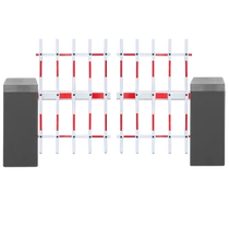 Szervo motoros sorompó - ipari helyekre - 4 m alsó-felső rácsos kar - szürke sorompótest - balos BXB-S18CB02I-gy-3F4-L
