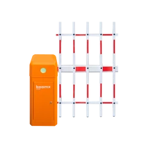Szervo motoros sorompó - nagy forgalmú helyekre - 4 m alsó-felső rácsos kar - narancs sorompótest - balos BXB-S20CB01I-or-3F4-L
