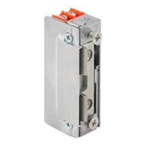 Szimmetrikus, alacsony, pajzs nélküli elektromos zárfogadó - feszültségre zár - nyelvkivezetővel - 24V DC DORCAS-99-1-NF-524-TOP