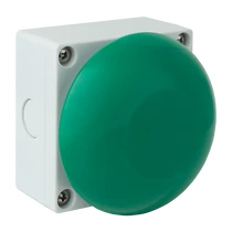 Nagyméretű zöld - gomba formájú nyomógomb, vandálbiztos, IP68 védelemmel SMB-M026G