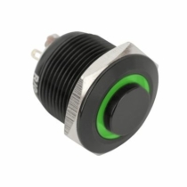 Mikrokapcsolós nyomógomb piros-zöld PB-19-NO-bk(LED)-rdgn