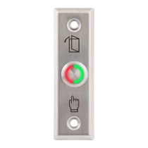 Kimagasló felületű nyomógomb 91 x 28 mm-es INOX pajzzsal - NO - LED piros-zöld - cseppálló PBK-811A(LED)-rdgn