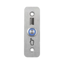 LED-es mikrokapcsolós nyomógomb pajzzsal - NO - kék - cseppálló (IP65) PBK-B-16-NO(LED)-bl