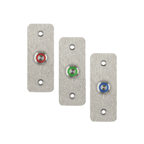 LED-es mikrokapcsolós nyomógomb pajzzsal - NO - kék - cseppálló (IP65) PBK-B-16-NO(LED)-bl