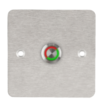 LED-es mikrokapcsolós nyomógomb pajzzsal - NO - piros-zöld - cseppálló (IP65) PBK-C-19-NO(LED)-rdgn