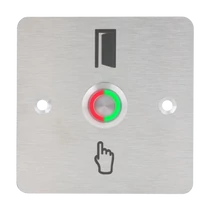 LED-es mikrokapcsolós nyomógomb pajzzsal - NO - piros-zöld - cseppálló (IP65) PBK-C-19-NO(LED)-rdgn