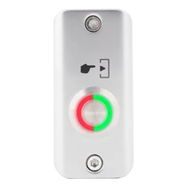 Fémházas kimagasló felületű nyomógomb 60x30x27mm NO (IP65-felületi) - piros-zold LED gyűrű SMB-S001(LED)-rdgn