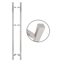 Négyzet alapú 1800 mm hosszú INOX fogantyú pár 45°-os lábakkal - 30x30 profilmérettel YH-1800S/45