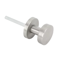 Lapos kör alakú egyenes nyakú gomb, fix, INOX, kerek címmel 4 rögzítési ponttal ZAG-S9167