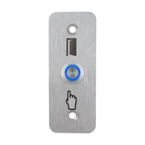 LED-es mikrokapcsolós nyomógomb pajzzsal - NO - kék - cseppálló (IP65) PBK-A-16-NO(LED)-bl