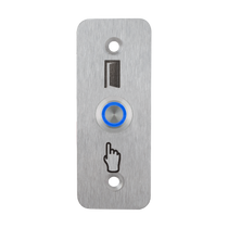 LED-es mikrokapcsolós nyomógomb pajzzsal - NO - kék - cseppálló (IP65) PBK-A-16-NO(LED)-bl