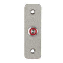 LED-es mikrokapcsolós nyomógomb pajzzsal - NO - piros - cseppálló (IP65) PBK-A-16-NO(LED)-rd