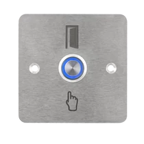 LED-es mikrokapcsolós nyomógomb pajzzsal - NO - kék - cseppálló (IP65) PBK-C-16-NO(LED)-bl