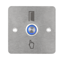 LED-es mikrokapcsolós nyomógomb pajzzsal - NO - kék - cseppálló (IP65) PBK-C-16-NO(LED)-bl