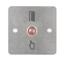 LED-es mikrokapcsolós nyomógomb pajzzsal - NO - piros - cseppálló (IP65) PBK-C-16-NO(LED)-rd