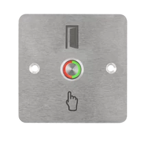 LED-es mikrokapcsolós nyomógomb pajzzsal - NO - piros-zöld - cseppálló (IP65) PBK-C-16-NO(LED)-rdgn