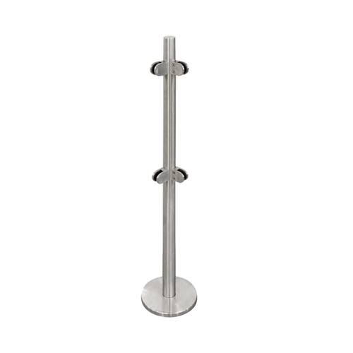 Rozsdamentes üveglapos terelőkorlát sarok eleme K-GSO