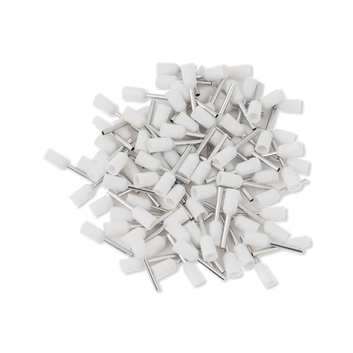 Érvéghüvely AWG22 (0.5mm2) vezetékhez 8mm hosszú fehér köpeny (100 db/csomag) LA-E0508-wh(P100)