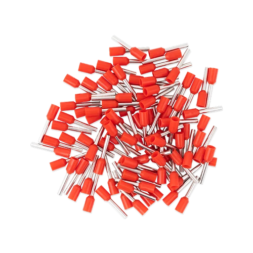 Érvéghüvely AWG18 (1.0mm2) vezetékhez 10mm hosszú piros köpeny (100 db/csomag) LA-E1010-rd(P100)
