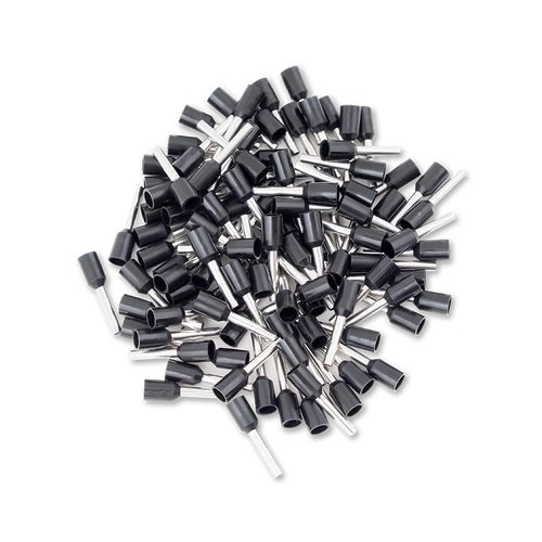 Érvéghüvely AWG16 (1.5mm2) vezetékhez 10mm hosszú fekete köpeny (100 db/csomag) LA-E1510-bk(P100)