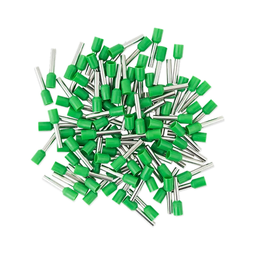 Érvéghüvely AWG14 (2.5mm2) vezetékhez 12mm hosszú zöld köpeny (100 db/csomag) LA-E2512-gn(P100)
