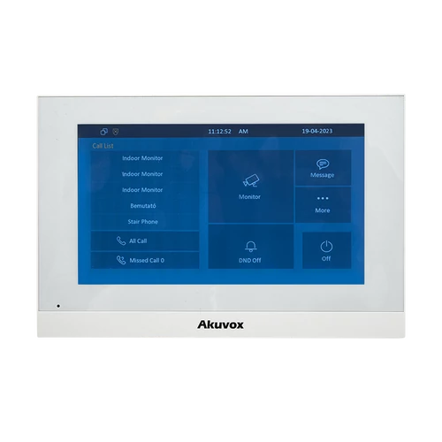 Linux alapú IP kaputelefon monitor 7" érintőképernyővel fehér színben C313S-wh