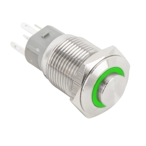 Nyomógomb piros-zöld LED világítással PB-16-NONC(LED)-rdgn