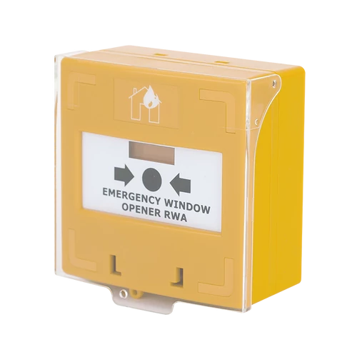 Visszaállítható kézi jelzésadó védőfedéllel 3 kapcsolós NO/NC/COM sárga SCP-100-yo