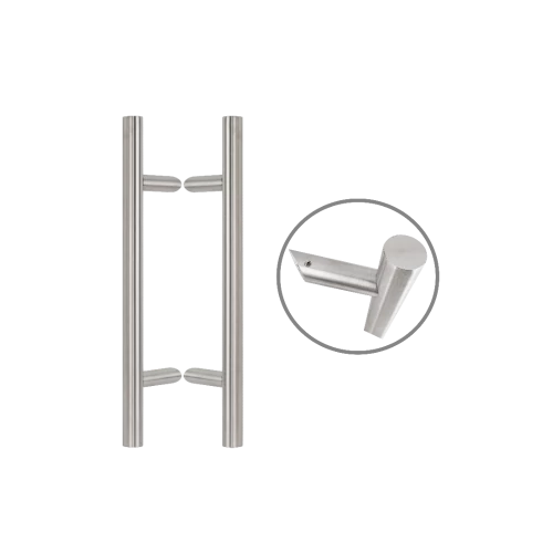 Henger alakú 500 mm hosszú INOX fogantyú pár 45°-os lábakkal - 32 mm csőátmérővel YH-500V/32