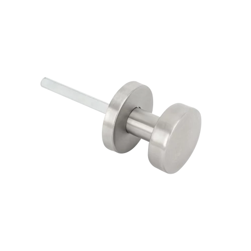 Lapos kör alakú egyenes nyakú gomb, fix, INOX, kerek címmel 4 rögzítési ponttal ZAG-S9167