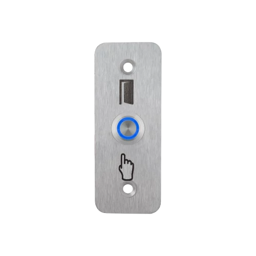 LED-es mikrokapcsolós nyomógomb pajzzsal - NO - kék - cseppálló (IP65) PBK-A-16-NO(LED)-bl