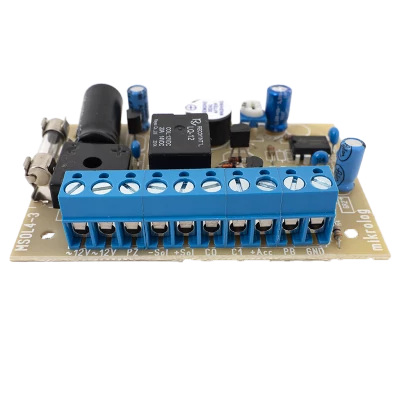 Síkmágnes vezérlő - doboz nélkül - kaputelefonhoz - 12V AC/13,5V DC - szünetmentesíthető - NC kimenet - időzítés YV-100|-BOX